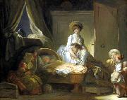 Jean Honore Fragonard La Visite a la nourrice oil on canvas